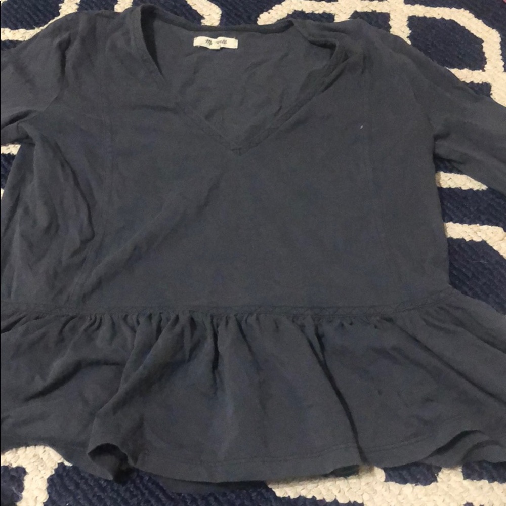 Dark grey Madewell peplum top